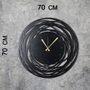 Wallity Reloj de Pared Decorativo de Metal Negro 70 x 70 cm